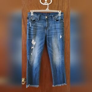 Rock & Republic Blue Distressed Ankle Jeans